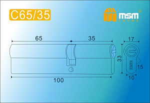 MSM Цилиндр перф. ключ-ключ , C 100 mm (65/35) SN #170781